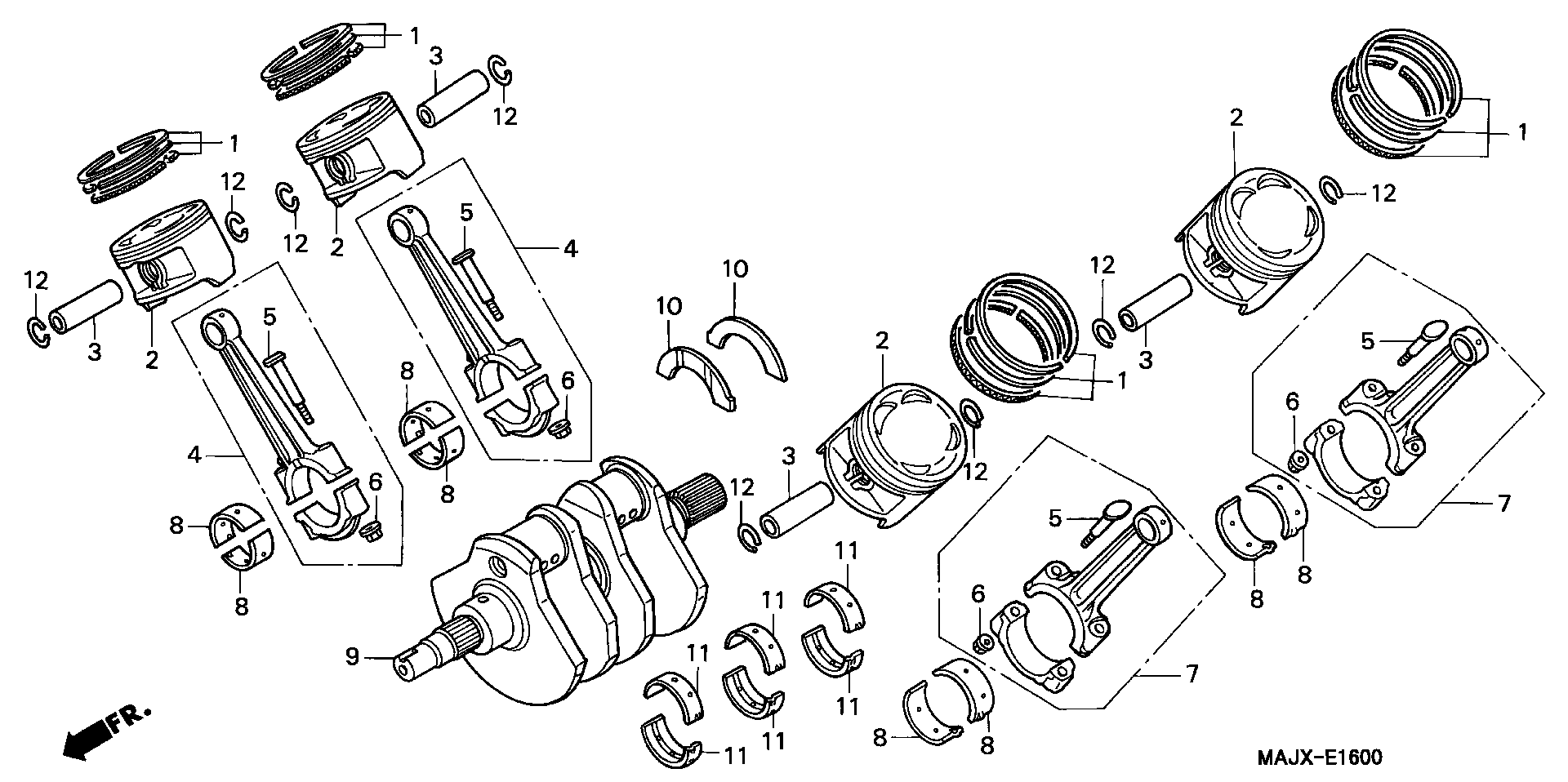 Parts fiche Crankshaft Pistons ST1100
