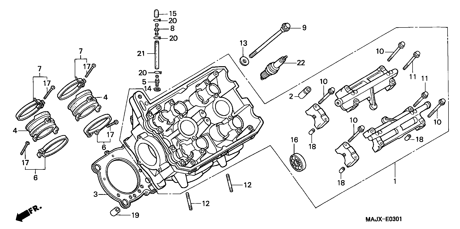 Parts fiche Cylinder Head Left ST1100