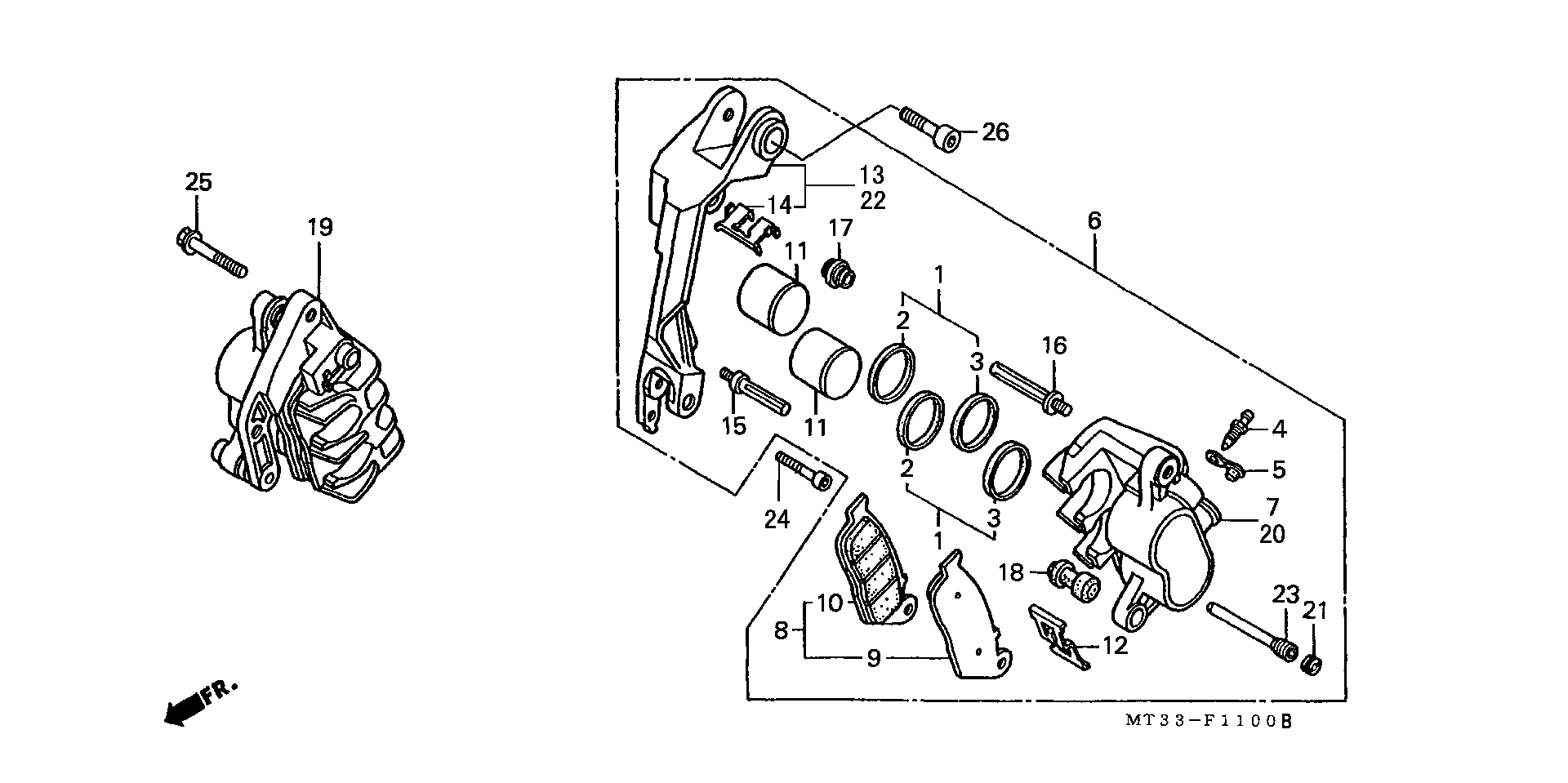 Parts fiche Brake Caliper Front ST1100