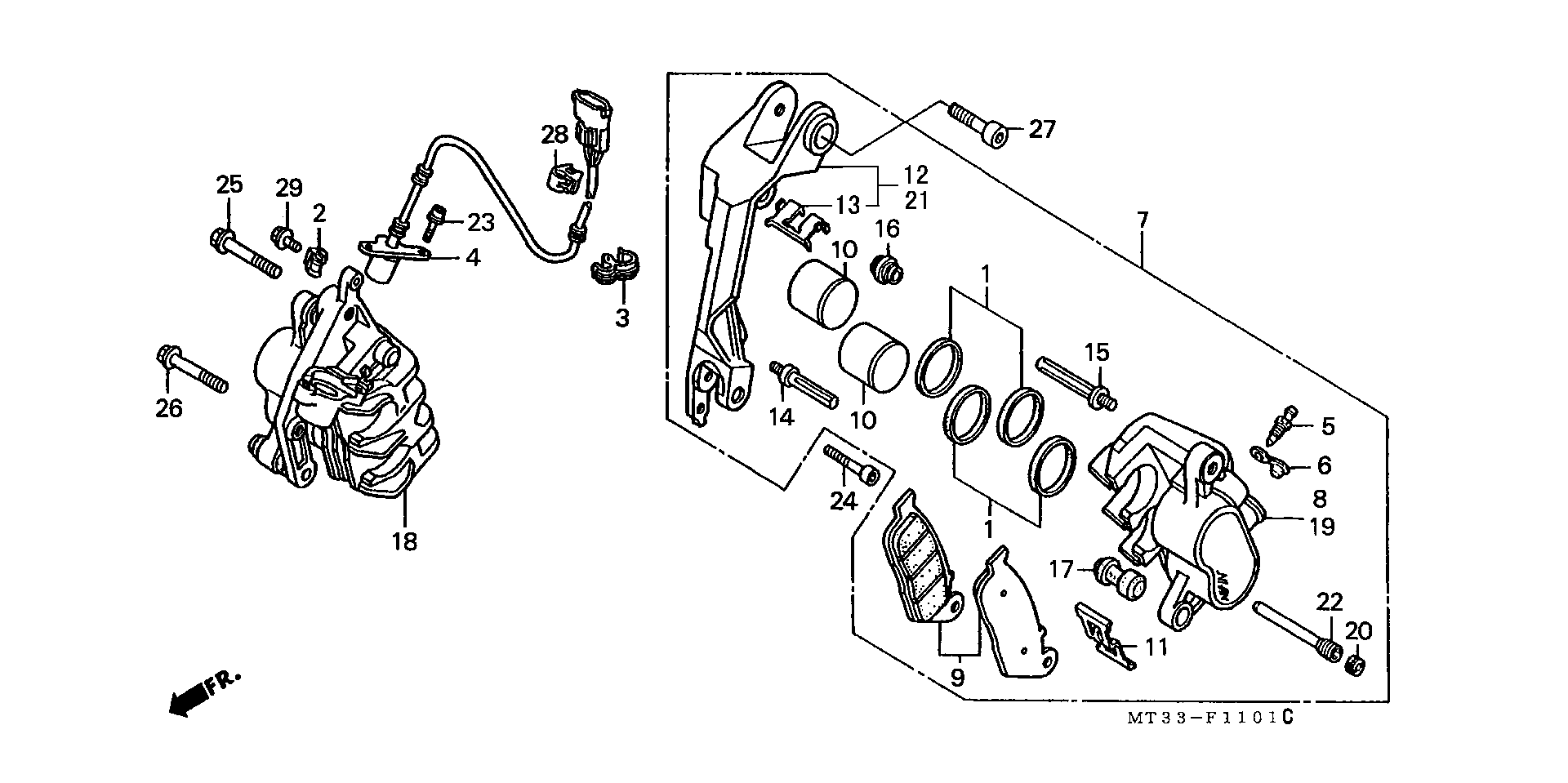 Parts fiche Brake Caliper Front ST1100