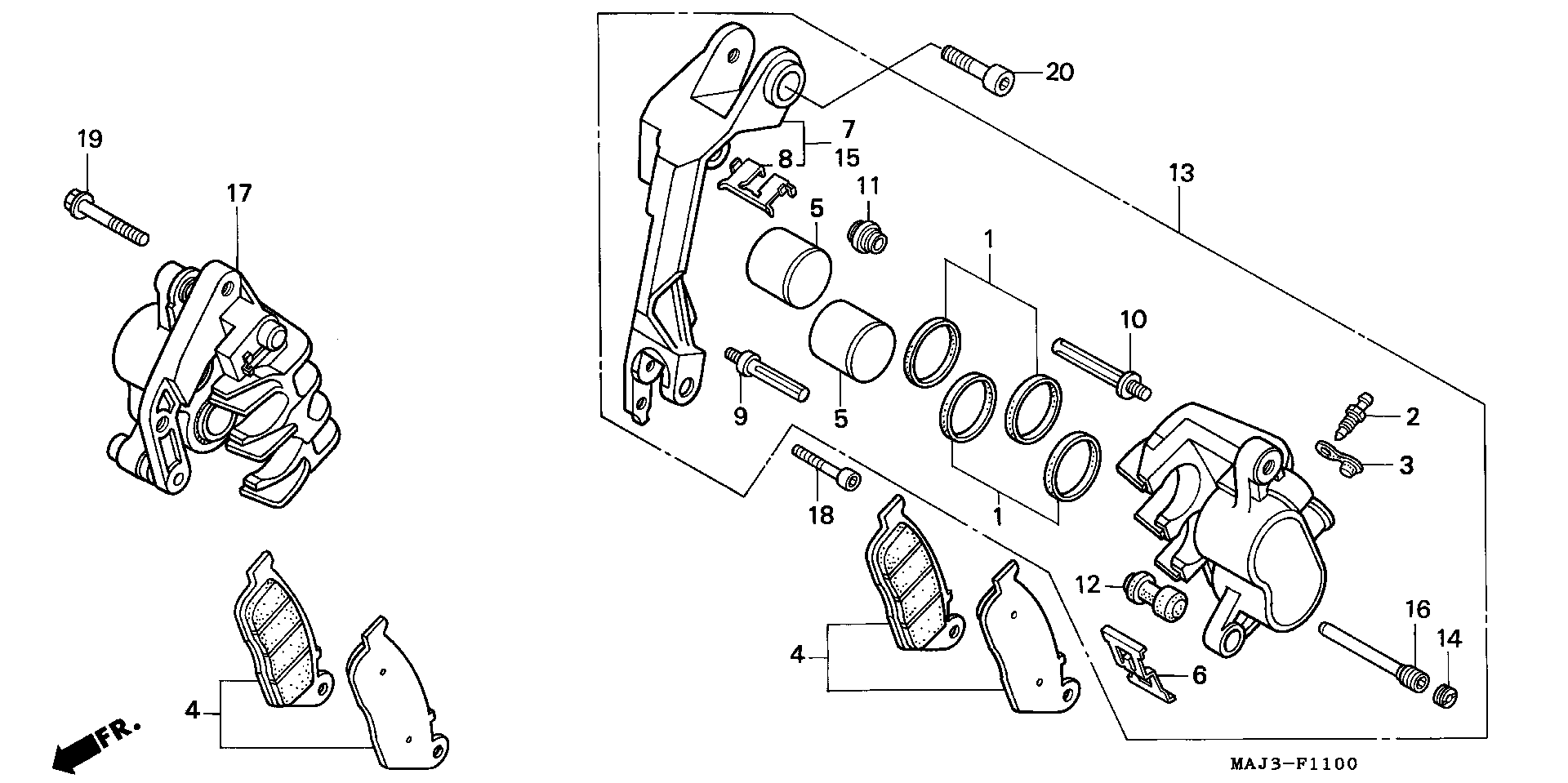 Parts fiche Brake Caliper Front ST1100