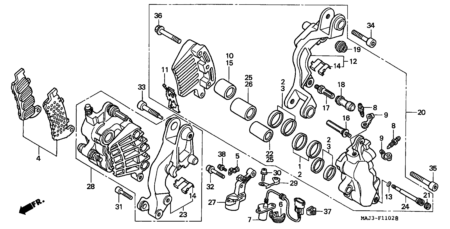 Parts fiche Brake Caliper Front ST1100