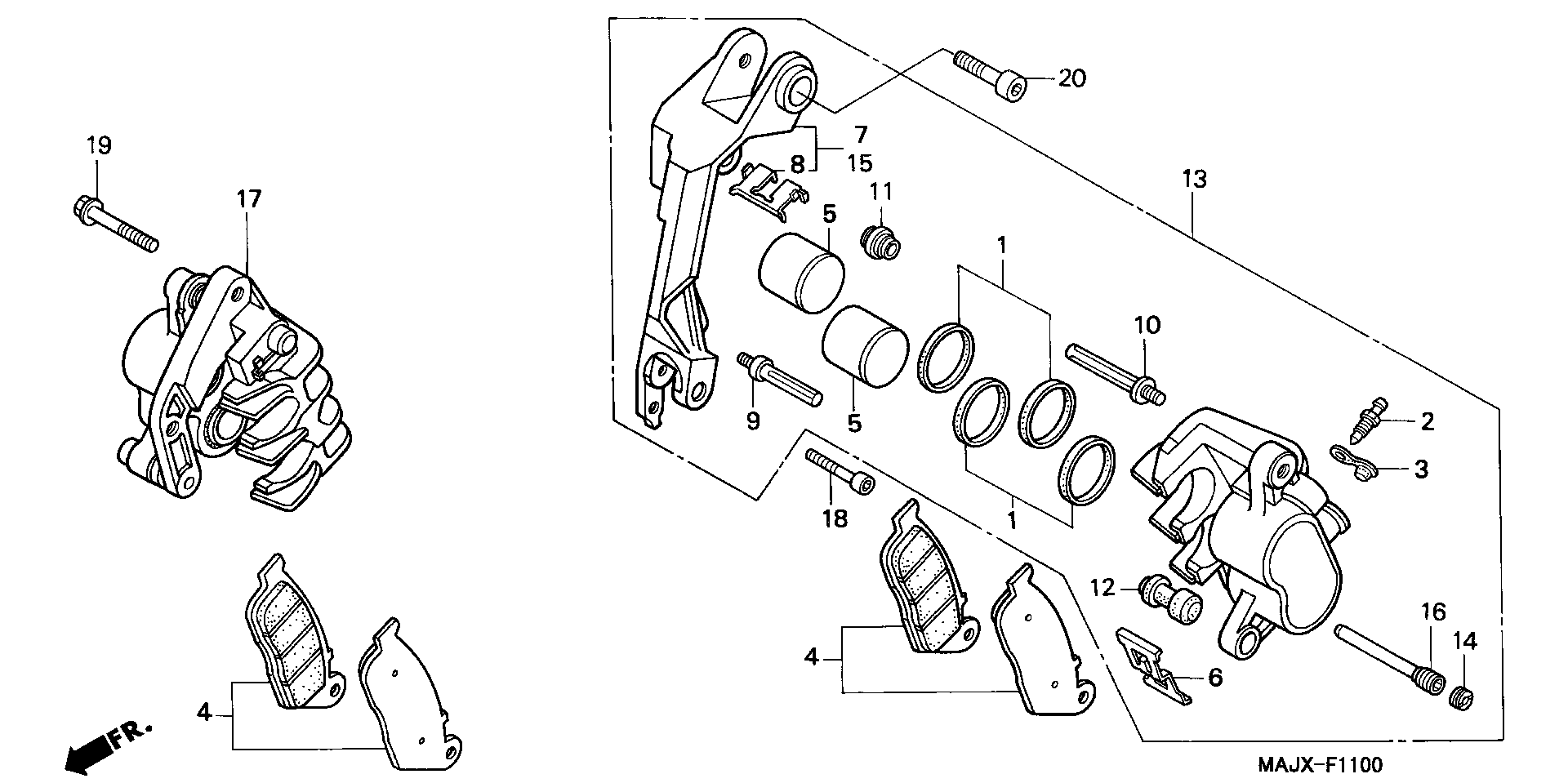 Parts fiche Brake Caliper Front ST1100