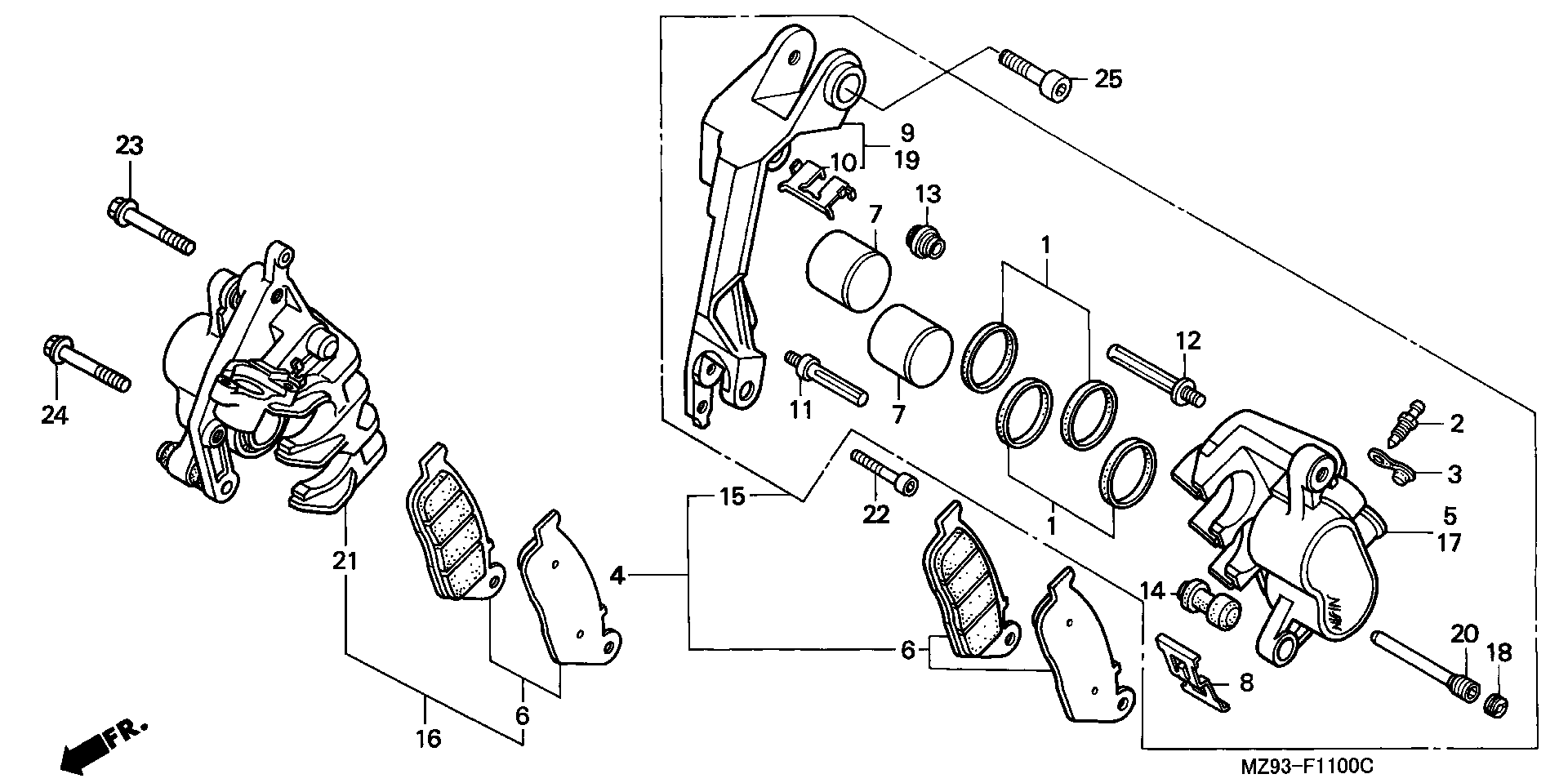 Parts fiche Brake Caliper Front ST1100