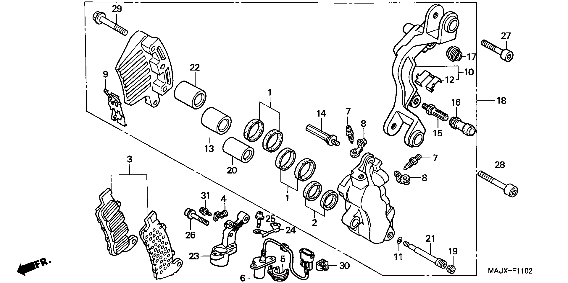 Parts fiche Brake Caliper Front Left ST1100