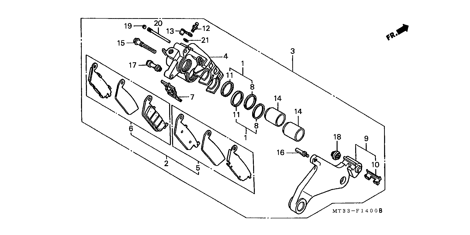 Parts fiche Brake Caliper Rear ST1100