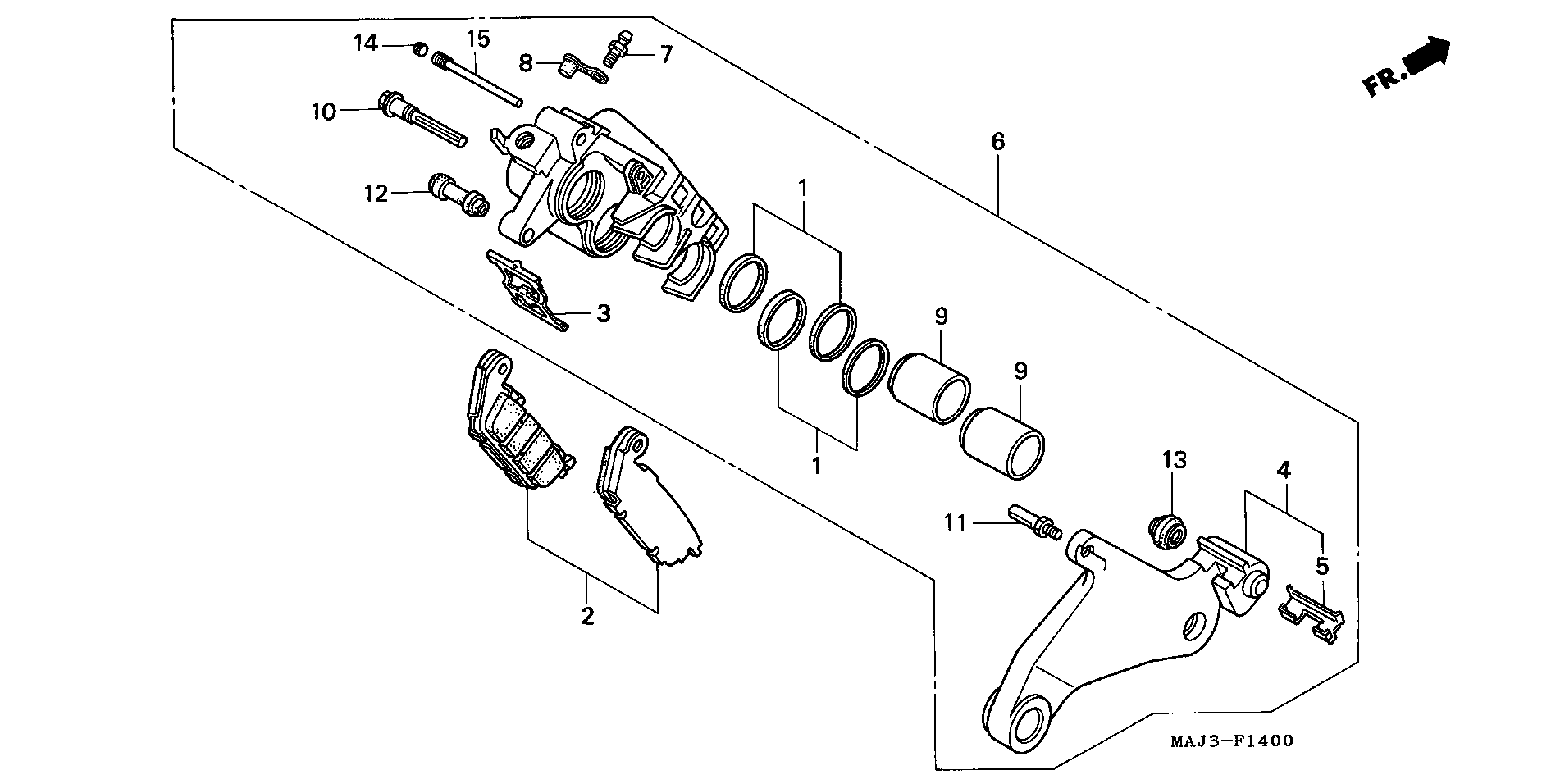 Parts fiche Brake Caliper Rear ST1100