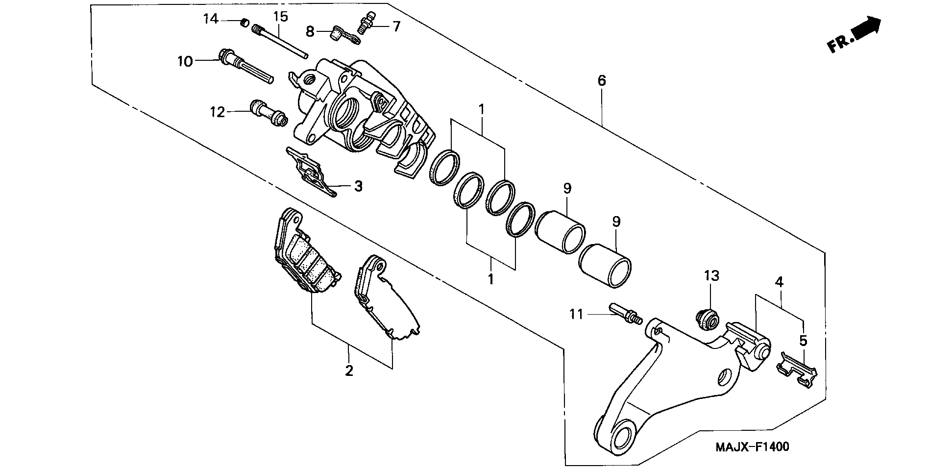 Parts fiche Brake Caliper Rear ST1100