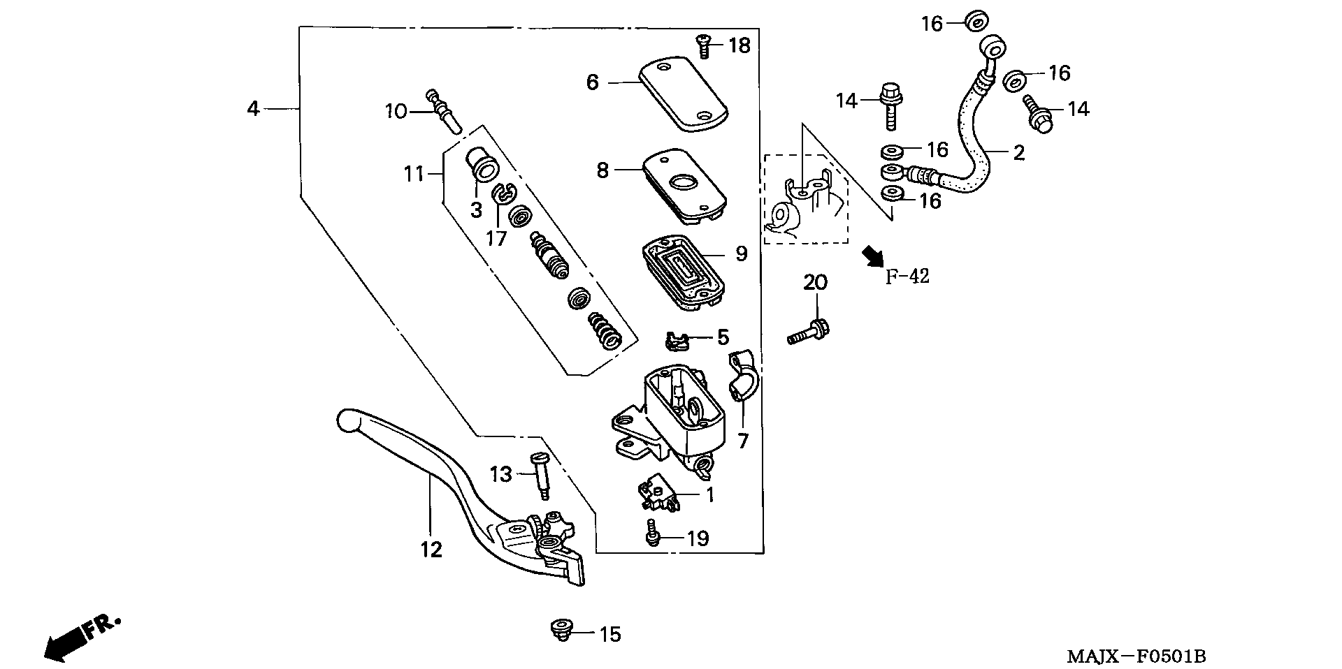 Parts fiche Brake Master Cylinder Front ST1100