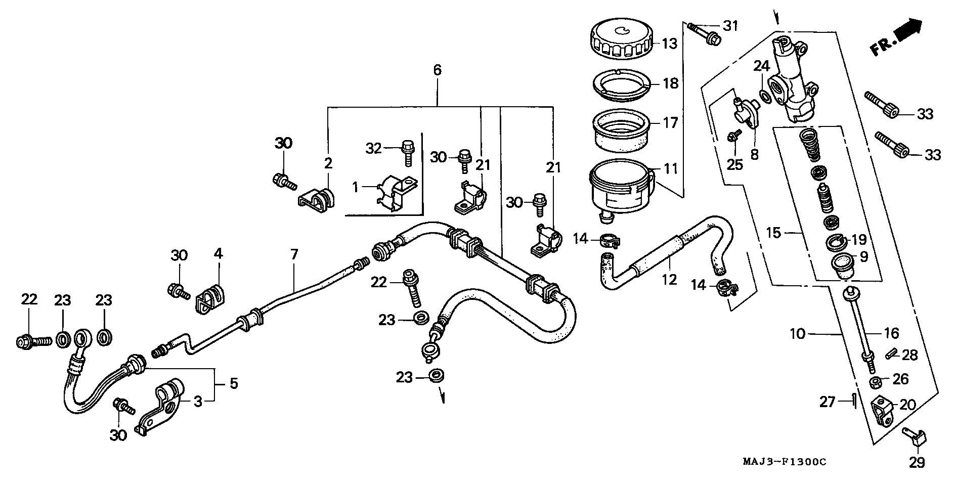 Parts fiche Brake Master Cylinder Rear ST1100