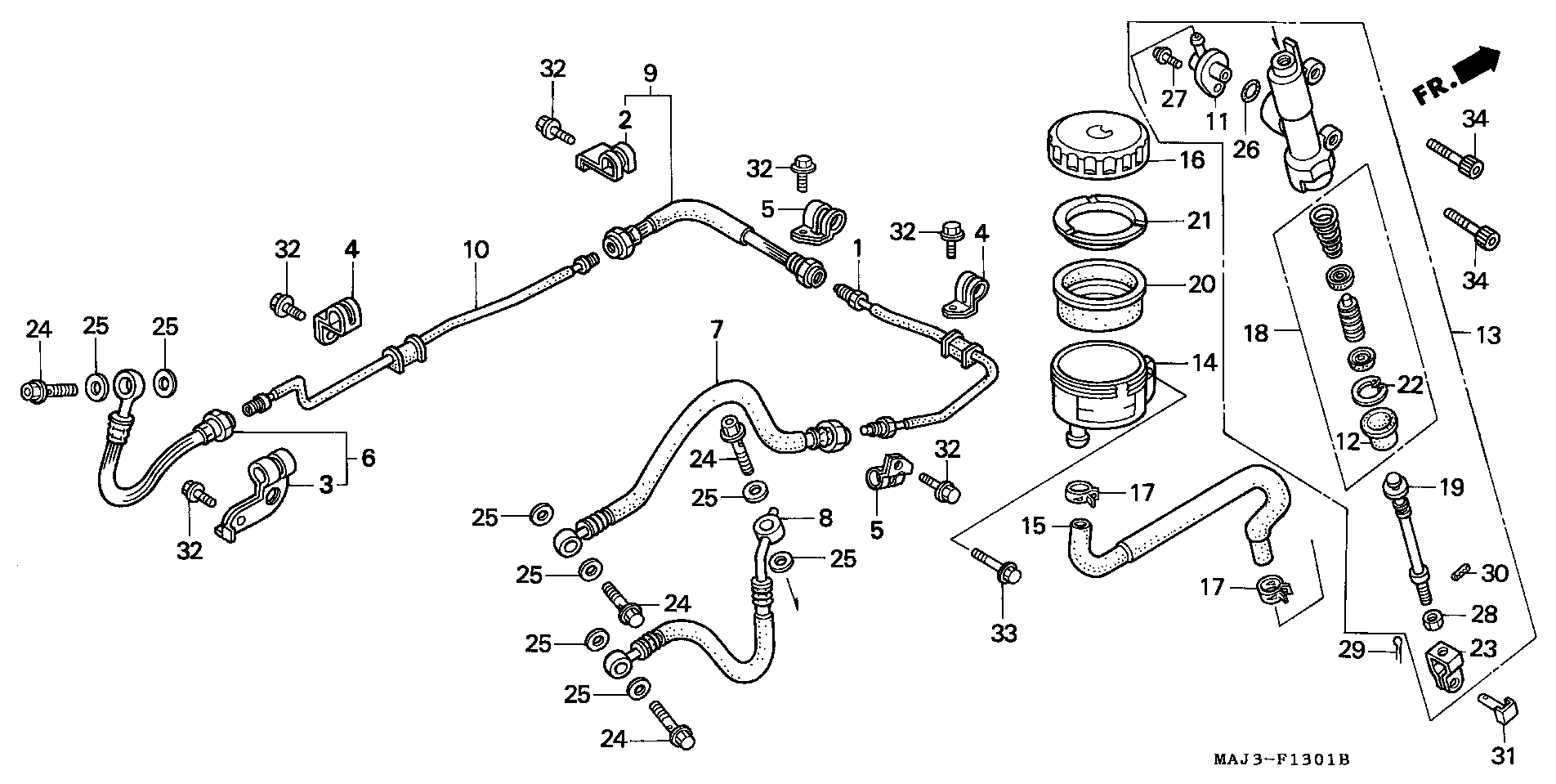 Parts fiche Brake Master Cylinder Rear ST1100