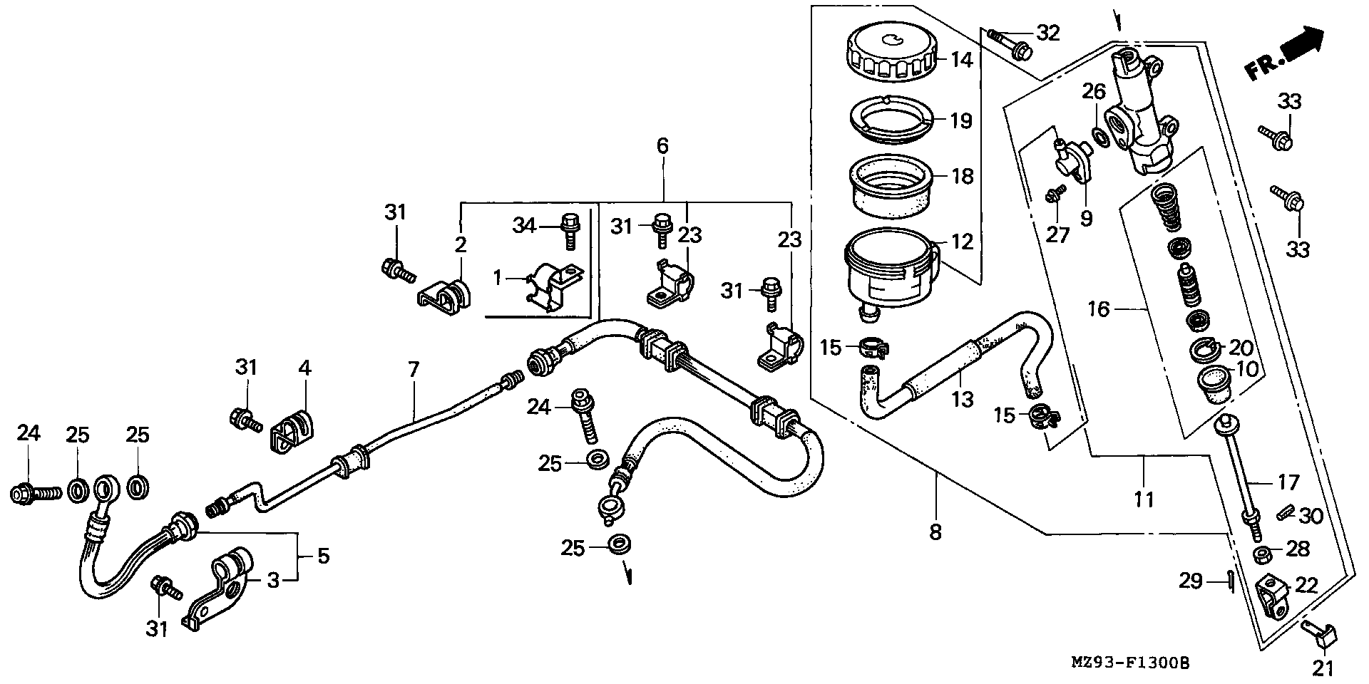 Parts fiche Brake Master Cylinder Rear ST1100