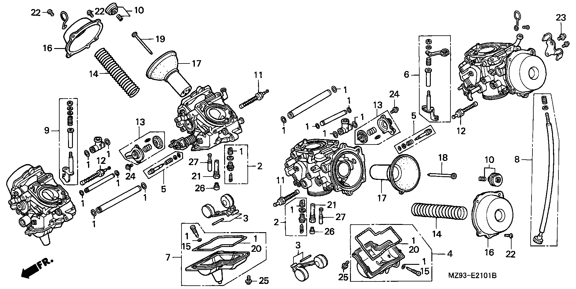 Parts fiche Carburettor Components ST1100
