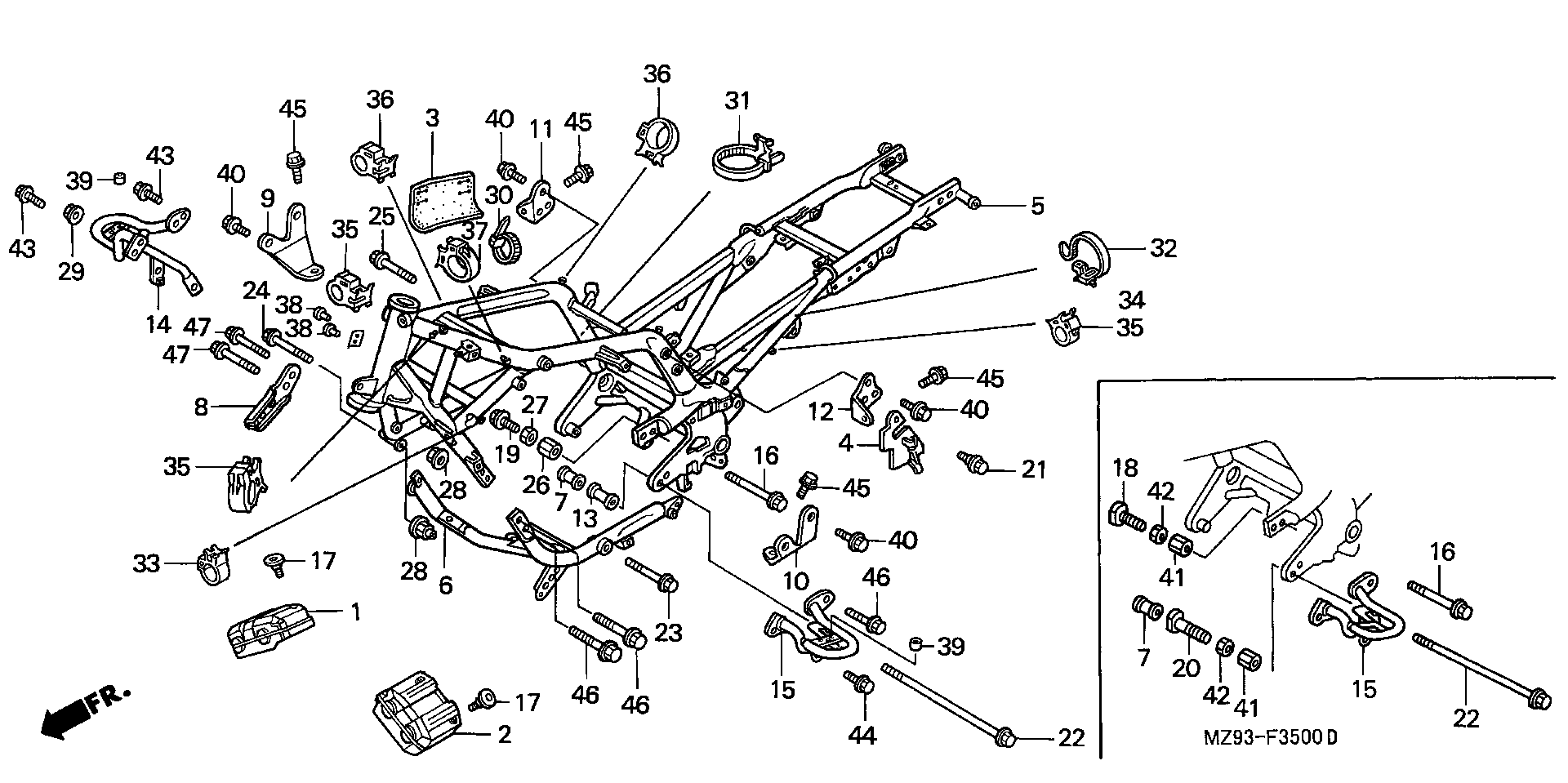 Parts fiche Frame ST1100