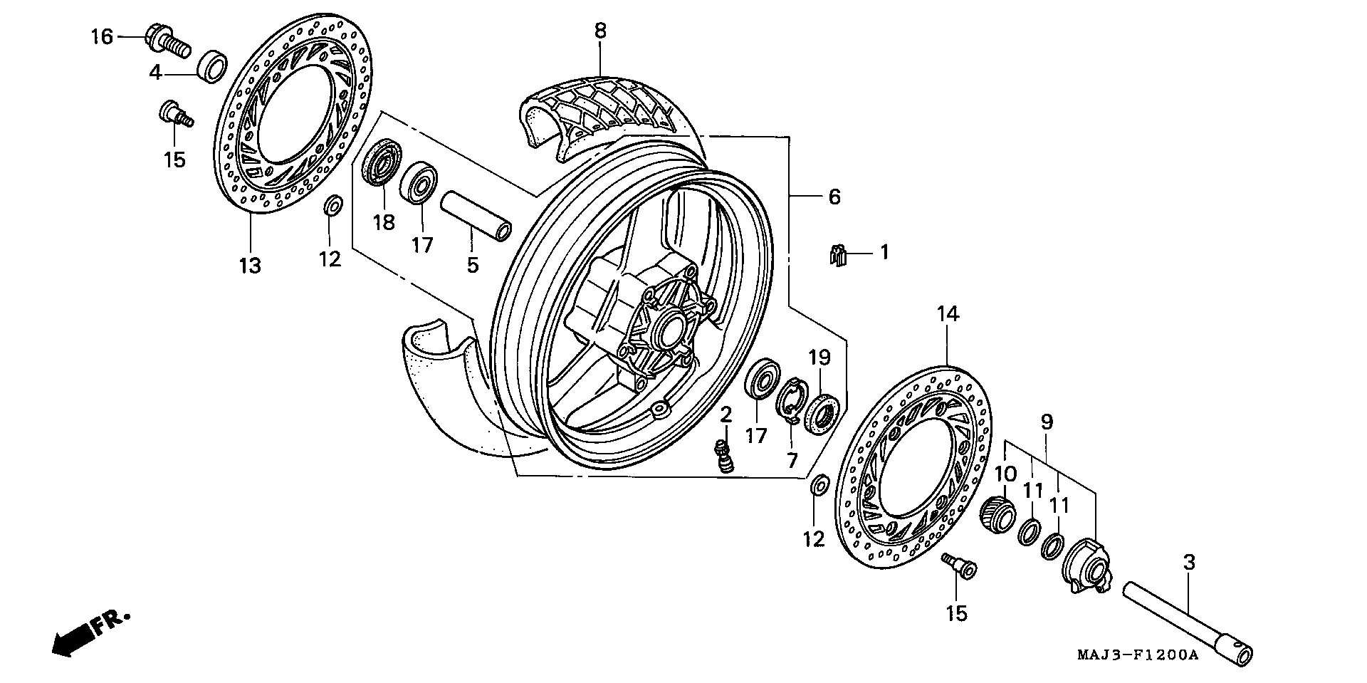 Parts fiche Front Wheel ST1100