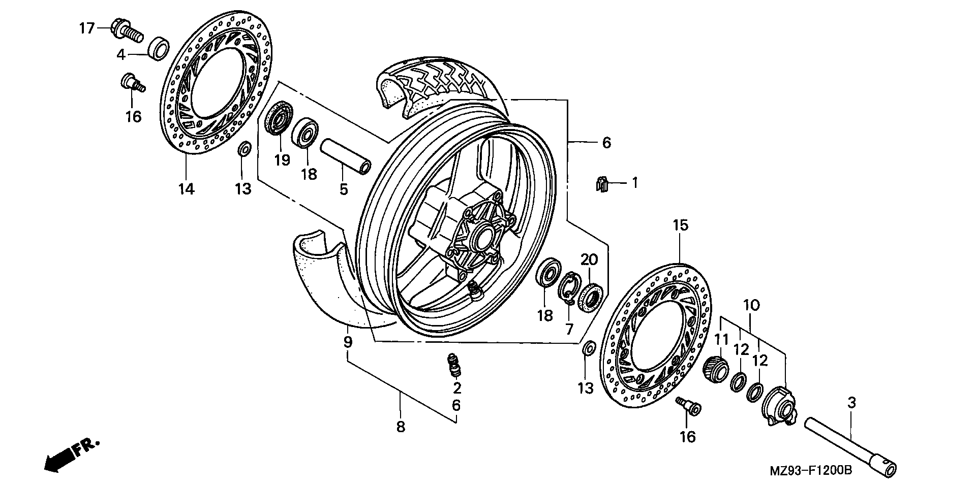 Parts fiche Front Wheel ST1100