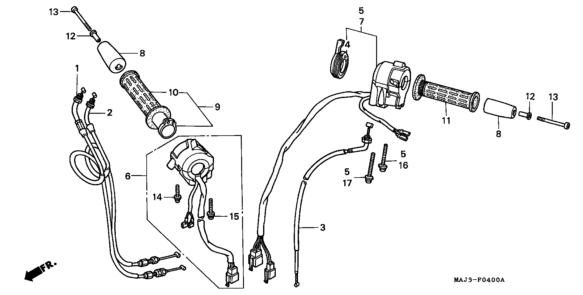 Parts fiche Handlebar Controls ST1100