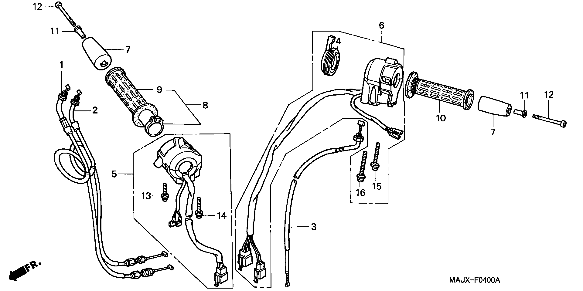 Parts fiche Handlebar Controls ST1100