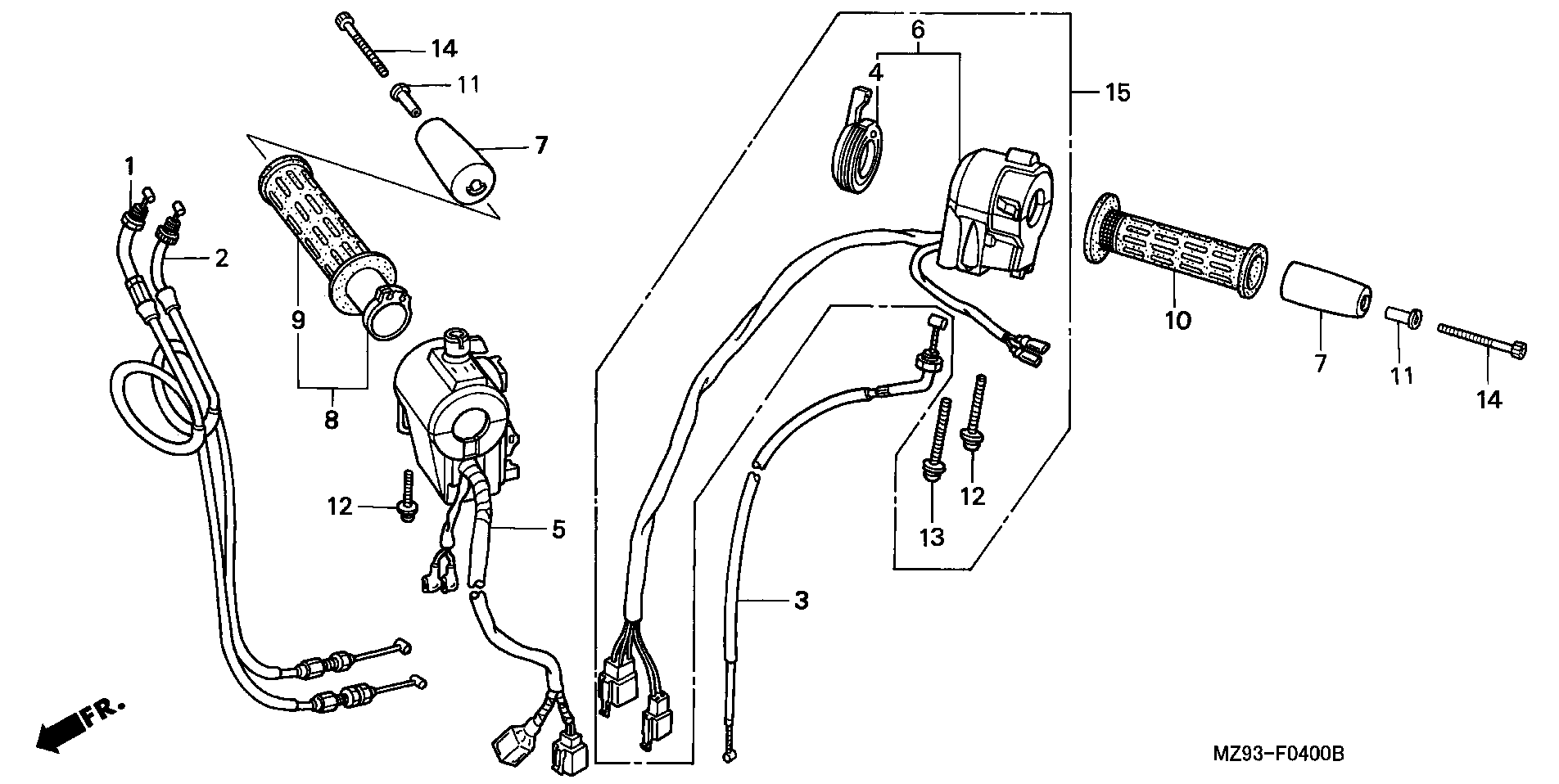 Parts fiche Handlebar Controls ST1100