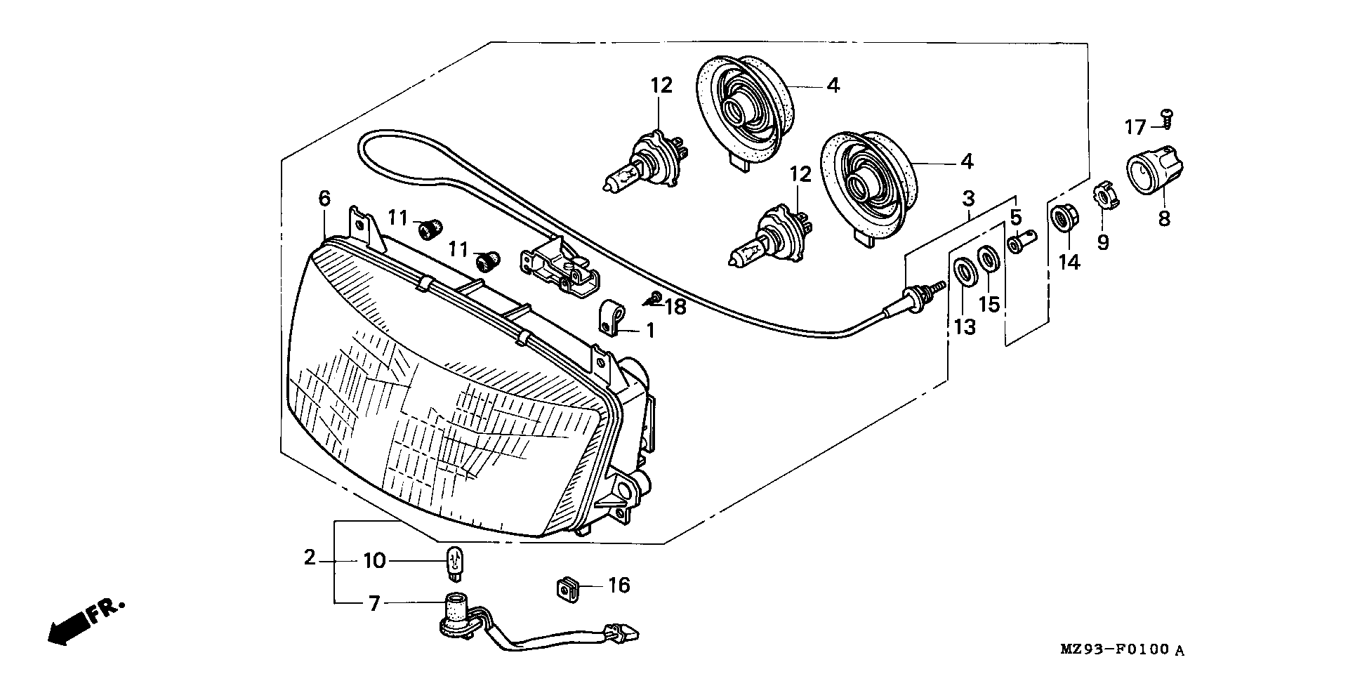 Parts fiche Headlight ST1100