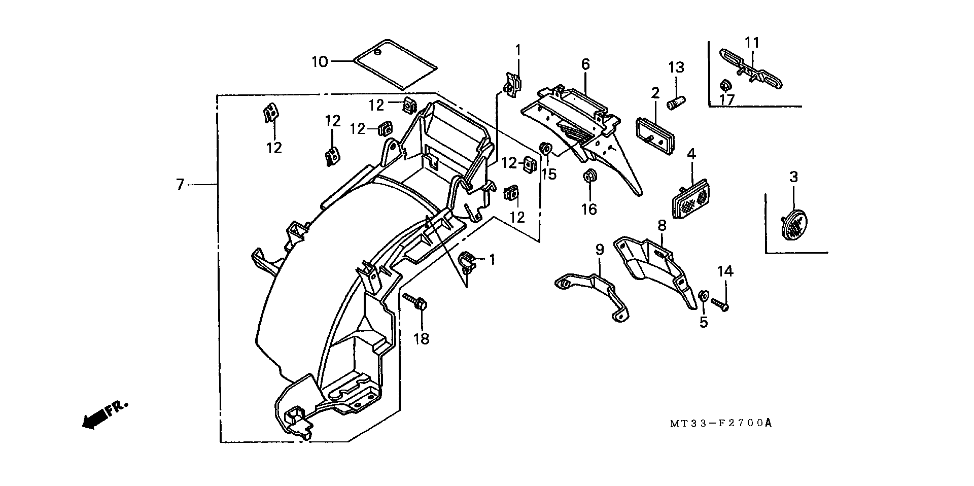 Parts fiche Fender Rear ST1100