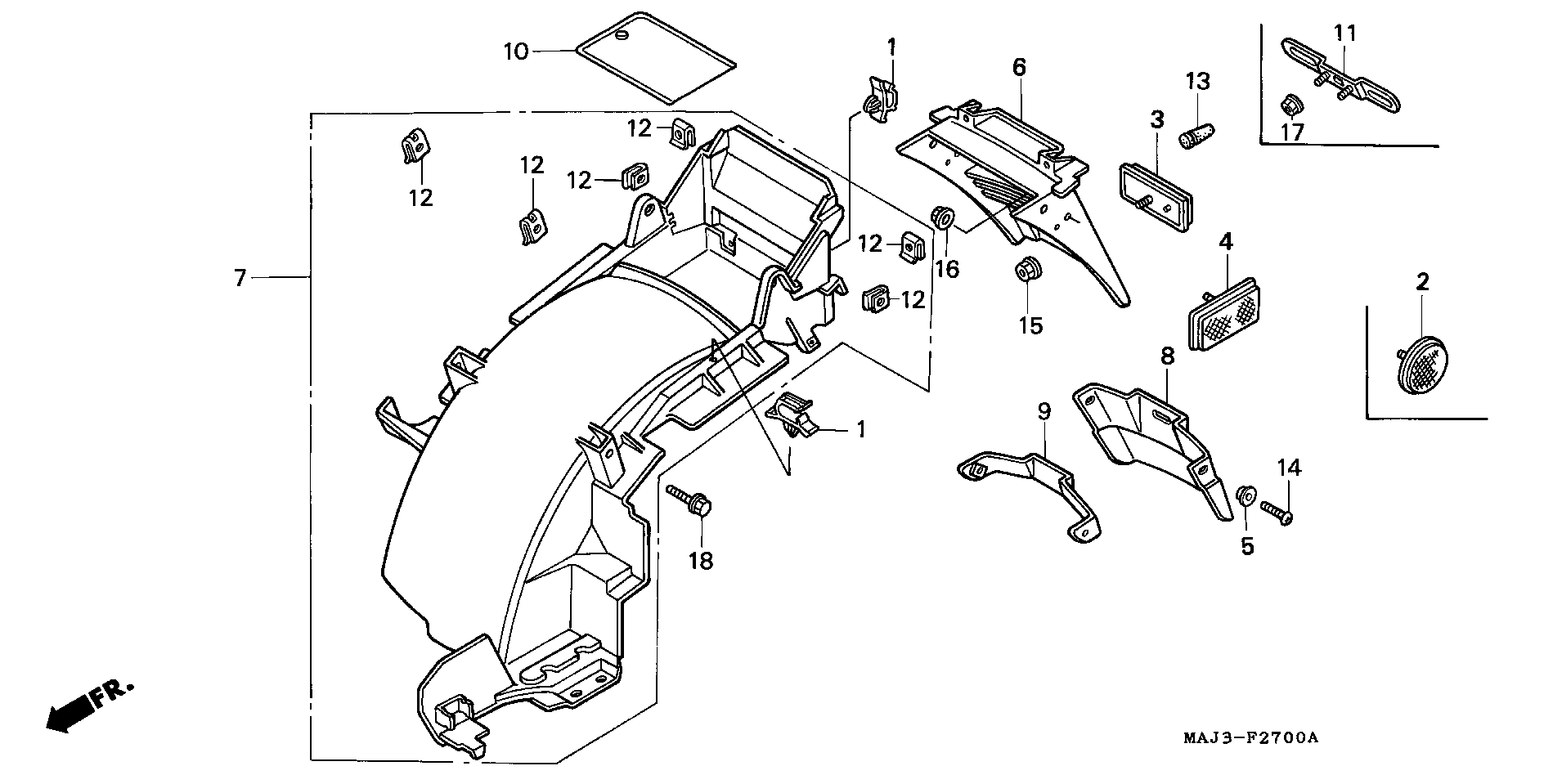 Parts fiche Fender Rear ST1100