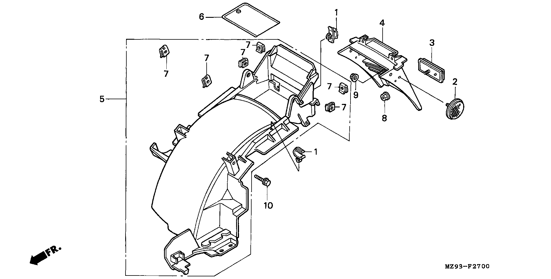 Parts fiche Fender Rear ST1100