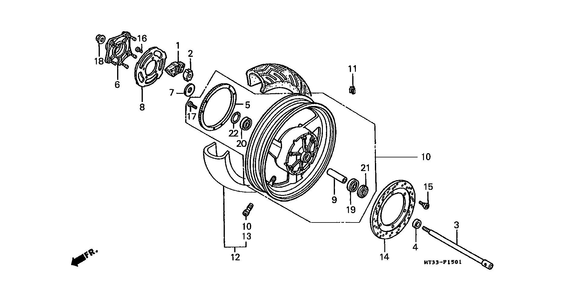 Parts fiche Rear Wheel ST1100