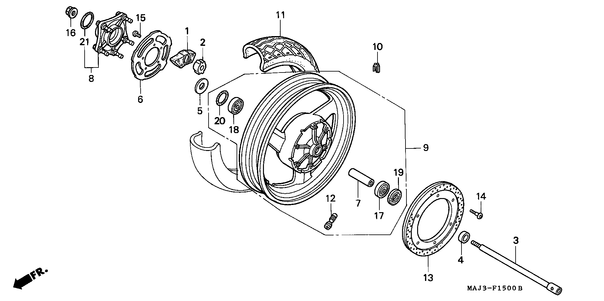 Parts fiche Rear Wheel ST1100