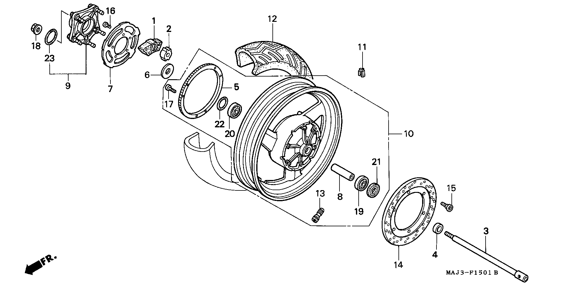 Parts fiche Rear Wheel ST1100