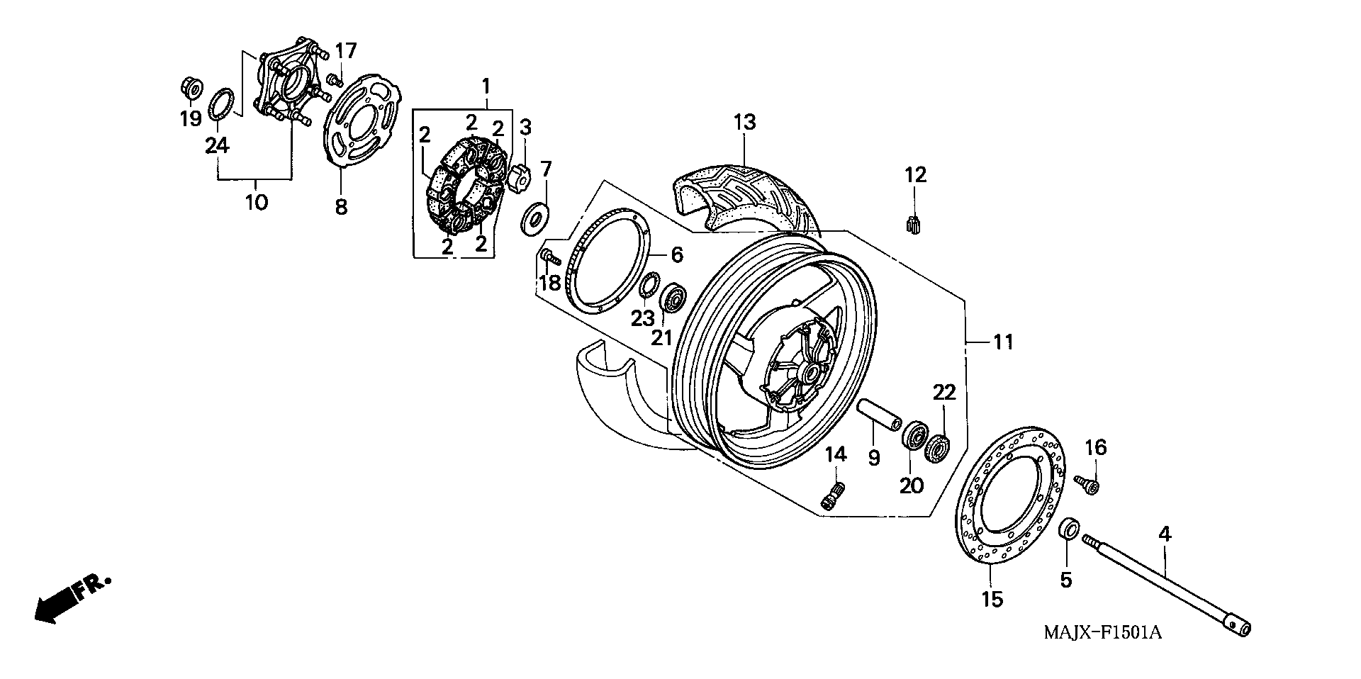 Parts fiche Rear Wheel ST1100