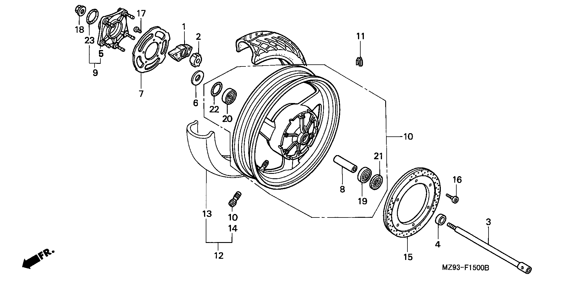 Parts fiche Rear Wheel ST1100