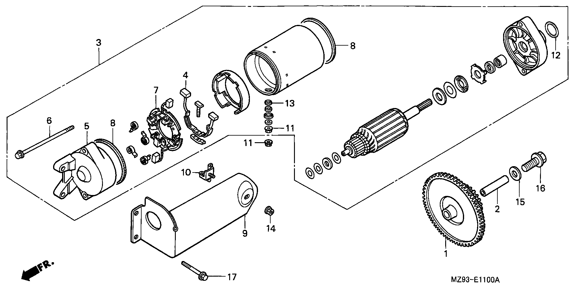 Parts fiche Starter Motor ST1100